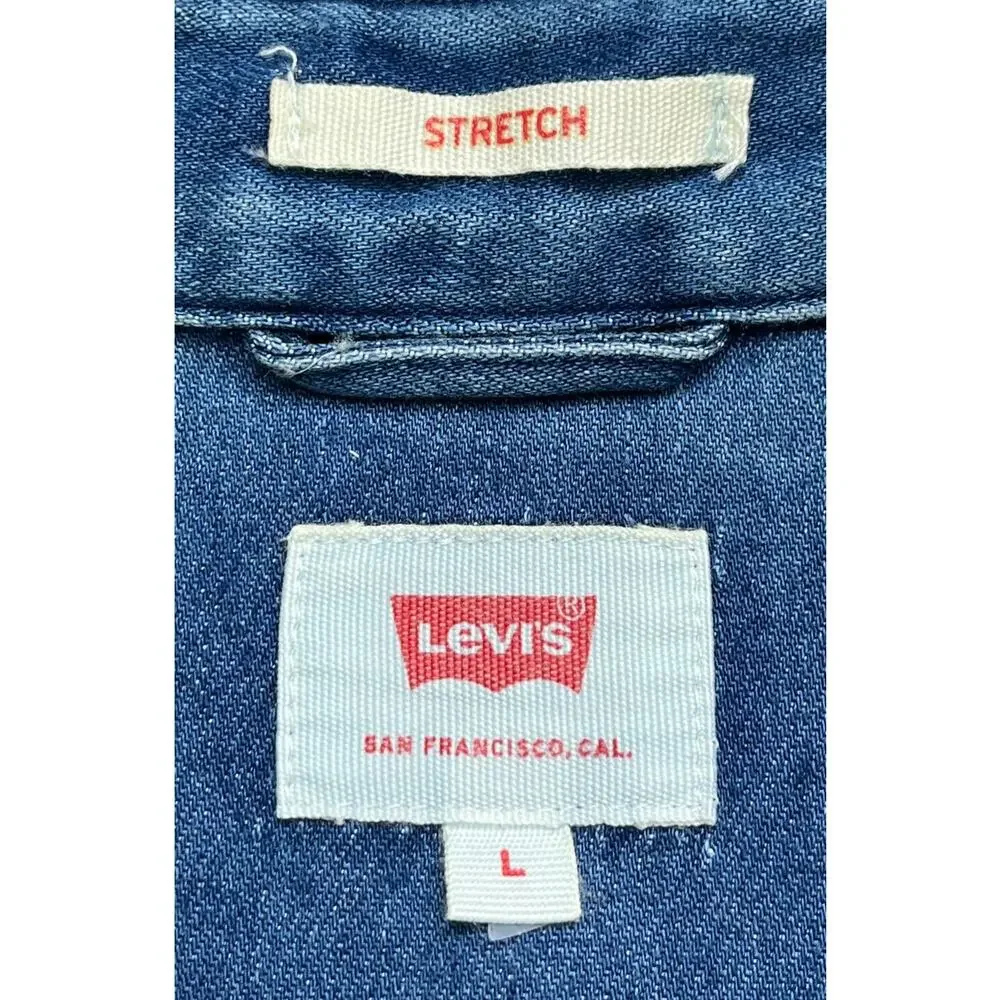 5-36 LEVI'S Men's NWT $98 Button Up Top Dress Shirt COOLMAX Blue Large
